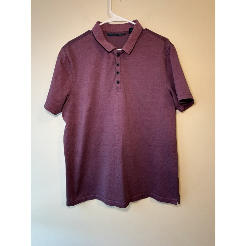 Perry Ellis Golf Polo Shirt Short Sleeve Purple Black Patterned Mens‎ XL